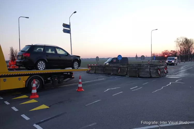 Opnieuw ongeval bij net geplaatste rotondes op N243 in Noordbeemster